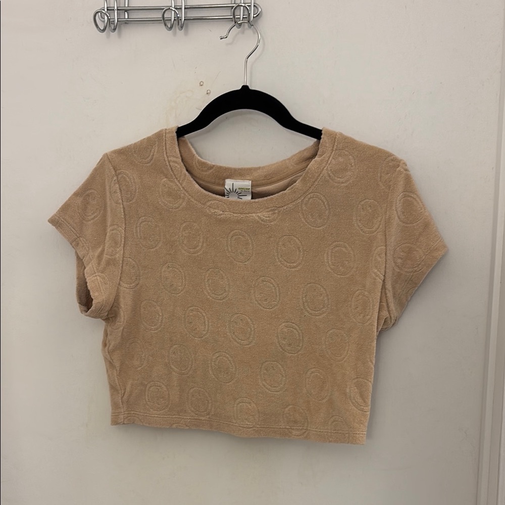 Beige Cropped Tee